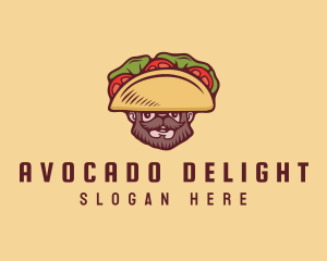 Taco Beard Sombrero logo design