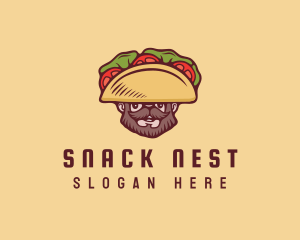 Taco Beard Sombrero logo design