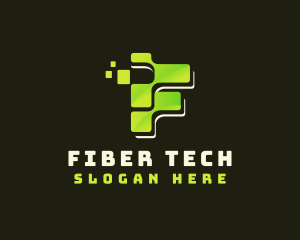 Tech Pixel Letter F logo design