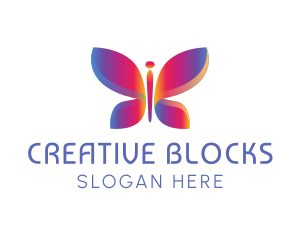 Gradient Abstract Butterfly logo design