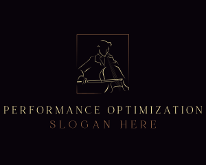 Cello Musician Instrument logo design