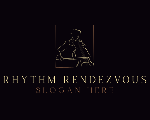 Cello Musician Instrument logo design