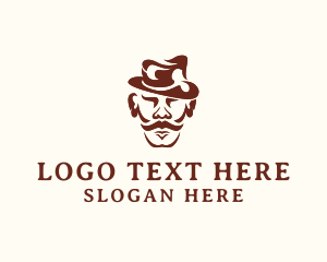 Mustache Man Cartoon logo