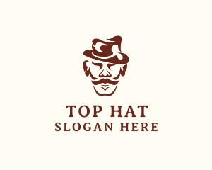 Mustache Man Cartoon logo design