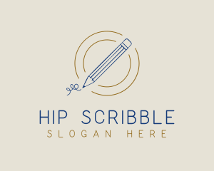 Vintage Pencil Scibble logo design