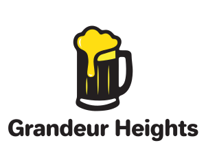 Golden Foaming Beer Mug logo design