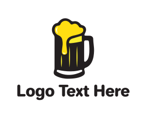 Brew - Golden Foaming Beer Mug logo design