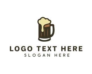 Golden Foaming Beer Mug Logo