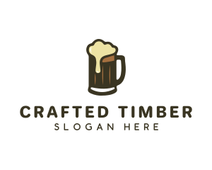 Golden Foaming Beer Mug logo design