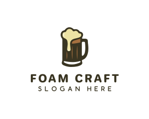 Golden Foaming Beer Mug logo design