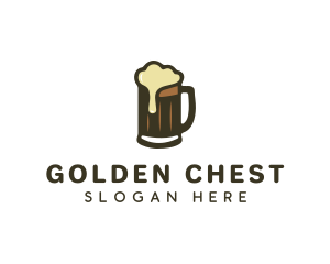 Golden Foaming Beer Mug logo design