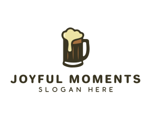 Golden Foaming Beer Mug logo design