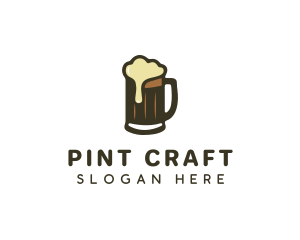 Golden Foaming Beer Mug logo design