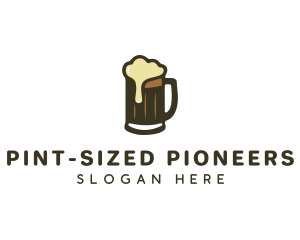 Golden Foaming Beer Mug logo design