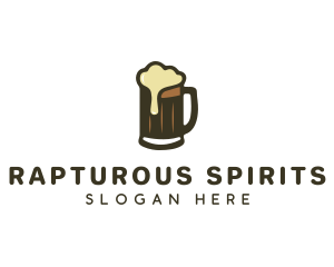 Golden Foaming Beer Mug logo design