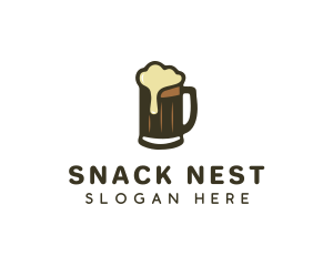 Golden Foaming Beer Mug logo design