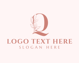 Elegant Leaves Letter Q logo