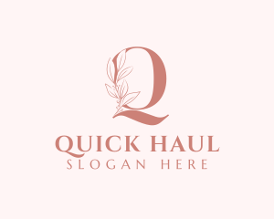 Elegant Leaves Letter Q logo design