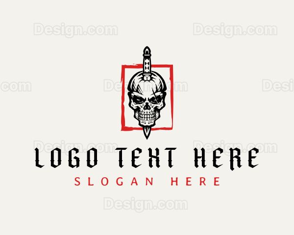 Dagger Skull Knife Weapon Logo