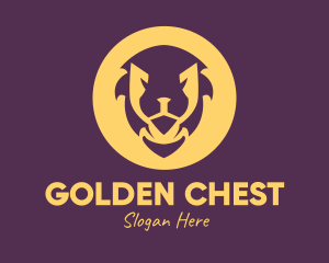 Golden Lion Face logo design