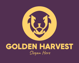 Golden Lion Face logo design