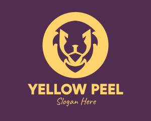 Golden Lion Face logo design