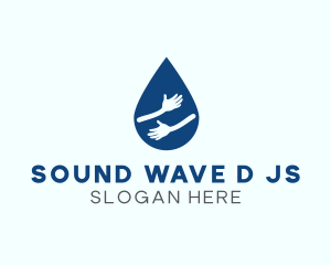 Water Droplet Hands logo design