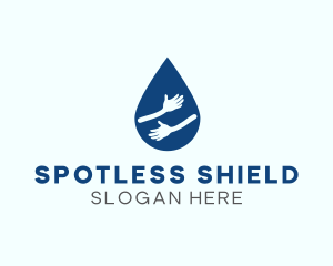 Water Droplet Hands logo design