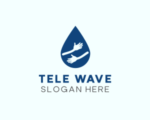 Water Droplet Hands logo design