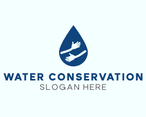 Water Droplet Hands logo