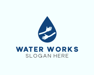 Water Droplet Hands logo