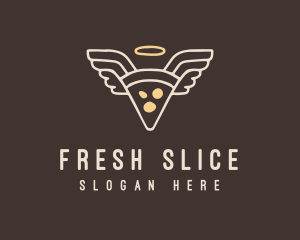 Pizza Angel Slice logo design