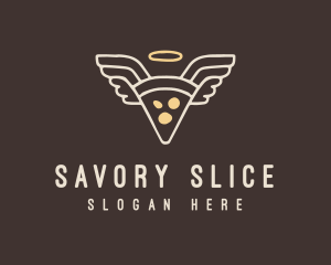 Pizza Angel Slice logo design