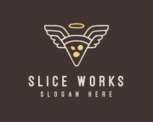 Pizza Angel Slice logo design