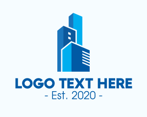 Corporation - Blue Corporate Towers logo design
