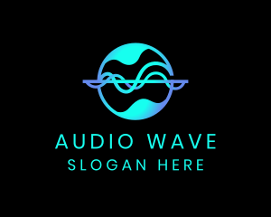 Sound Wave Globe logo