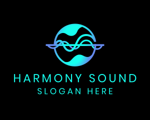 Sound Wave Globe logo