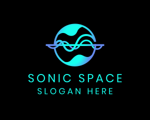 Sound Sonic Wave Globe logo
