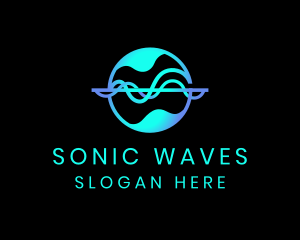 Sound Wave Globe logo
