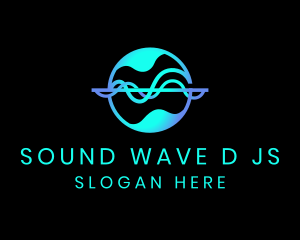 Sound Sonic Wave Globe logo design