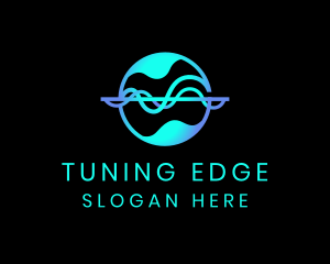 Sound Sonic Wave Globe logo