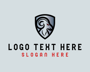 Gaming - Ram Horn Shield logo design