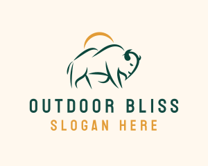 Buffalo Bison Wildlife logo design