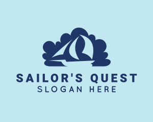 Blue Cloud Boat  logo design