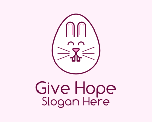 Cute Easter Bunny Egg Logo