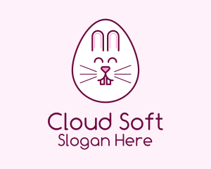 Cute Easter Bunny Egg logo