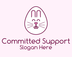 Cute Easter Bunny Egg logo design