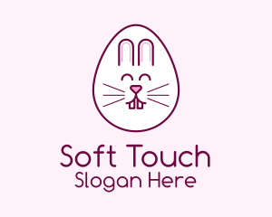 Cute Easter Bunny Egg logo design