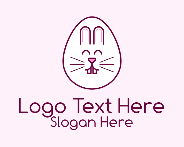 Cute Easter Bunny Egg logo