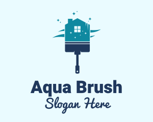 House Paint Brush  logo design